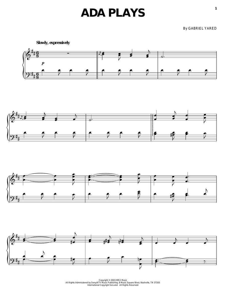 Ada Plays Piano Solo scores gallery preview page 1