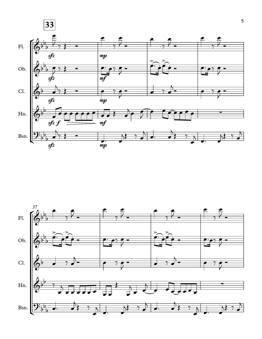 Creep Woodwind Quintet scores gallery preview page 6