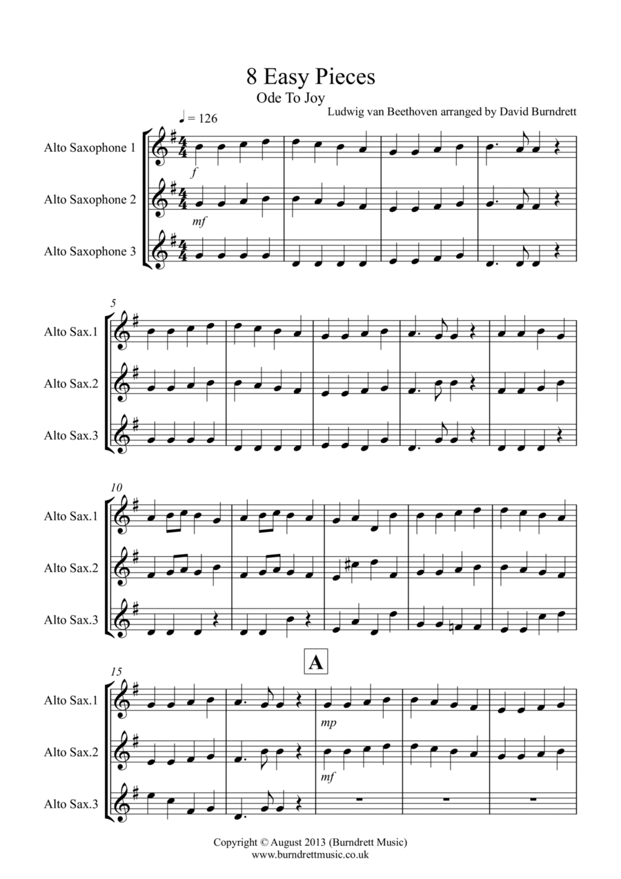 8 Easy Trios for Alto Saxophone 8 Easy Trios for Alto Saxophone Woodwind Trio scores gallery preview page 1