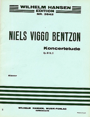 Book cover for Niels Viggo Bentzon: Concert Etude for Piano, Op. 48, No. 3