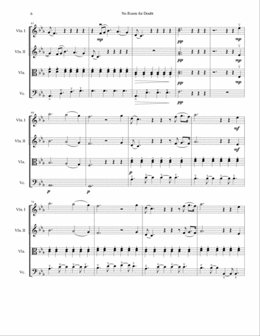 No Room For Doubt No Room For Doubt String Quartet scores gallery preview page 6