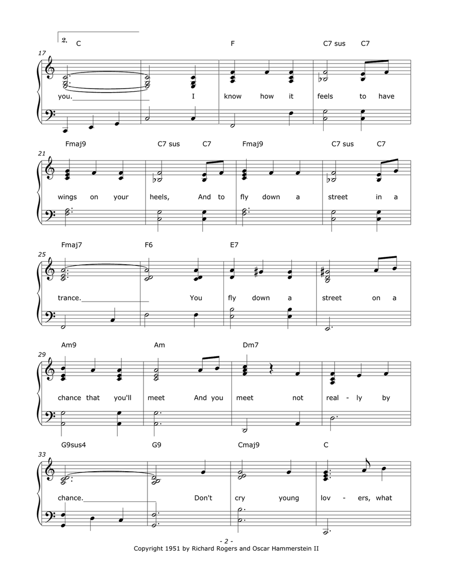 Hello, Young Lovers Piano, Vocal scores gallery preview page 2