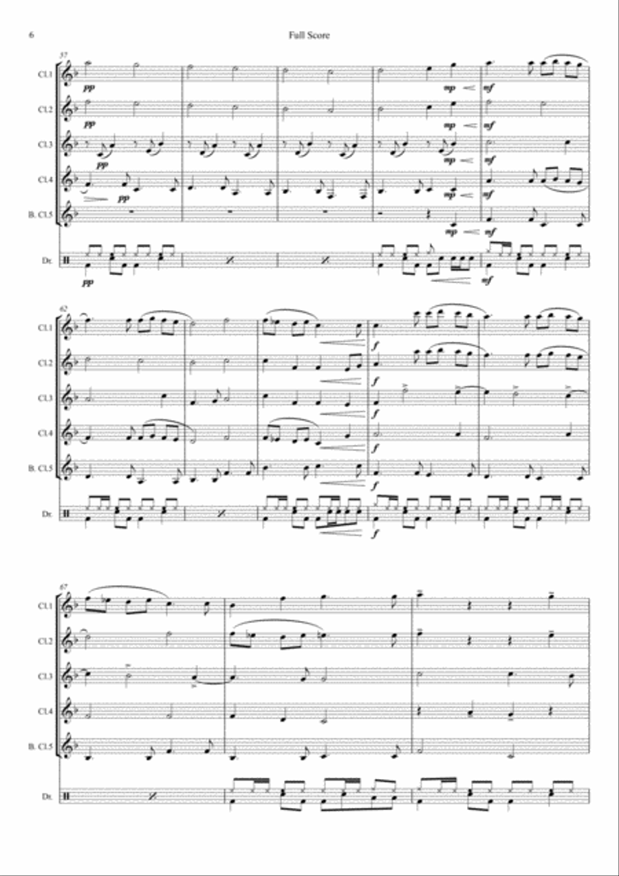 Pachelbel's Canon for Clarinet Quintet Clarinet Quintet scores gallery preview page 6