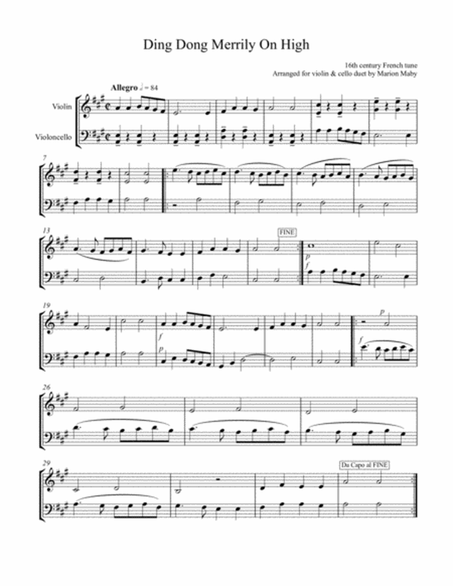 4 Christmas Duets for Vln & Cello, Bk. 2