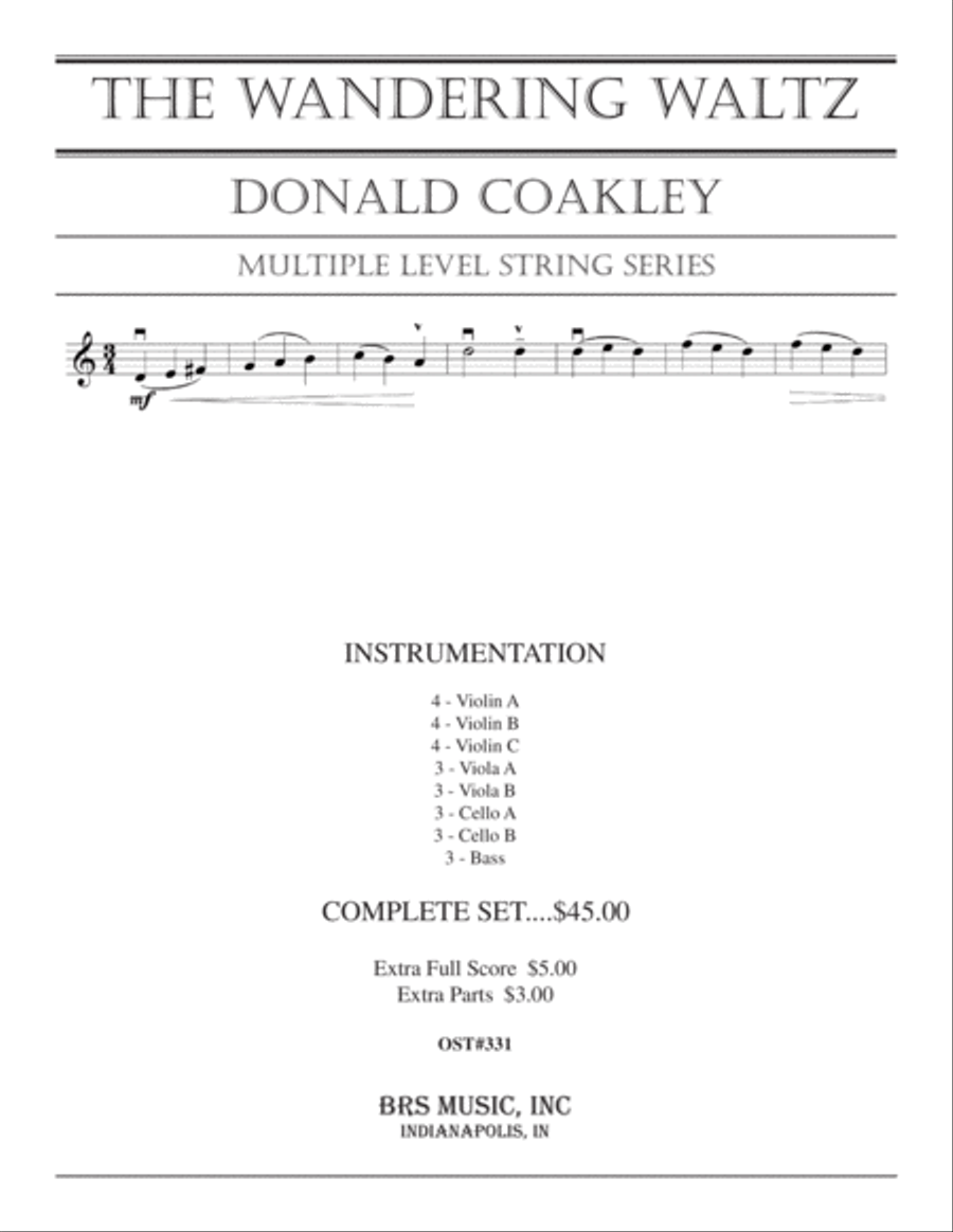 Wandering Waltz Wandering Waltz String Orchestra scores gallery preview page 1