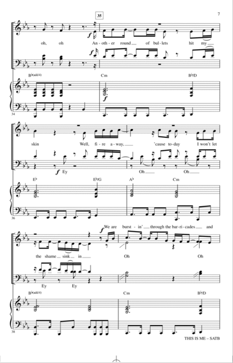 This Is Me (from The Greatest Showman) (arr. Mac Huff) 4-Part scores gallery preview page 6