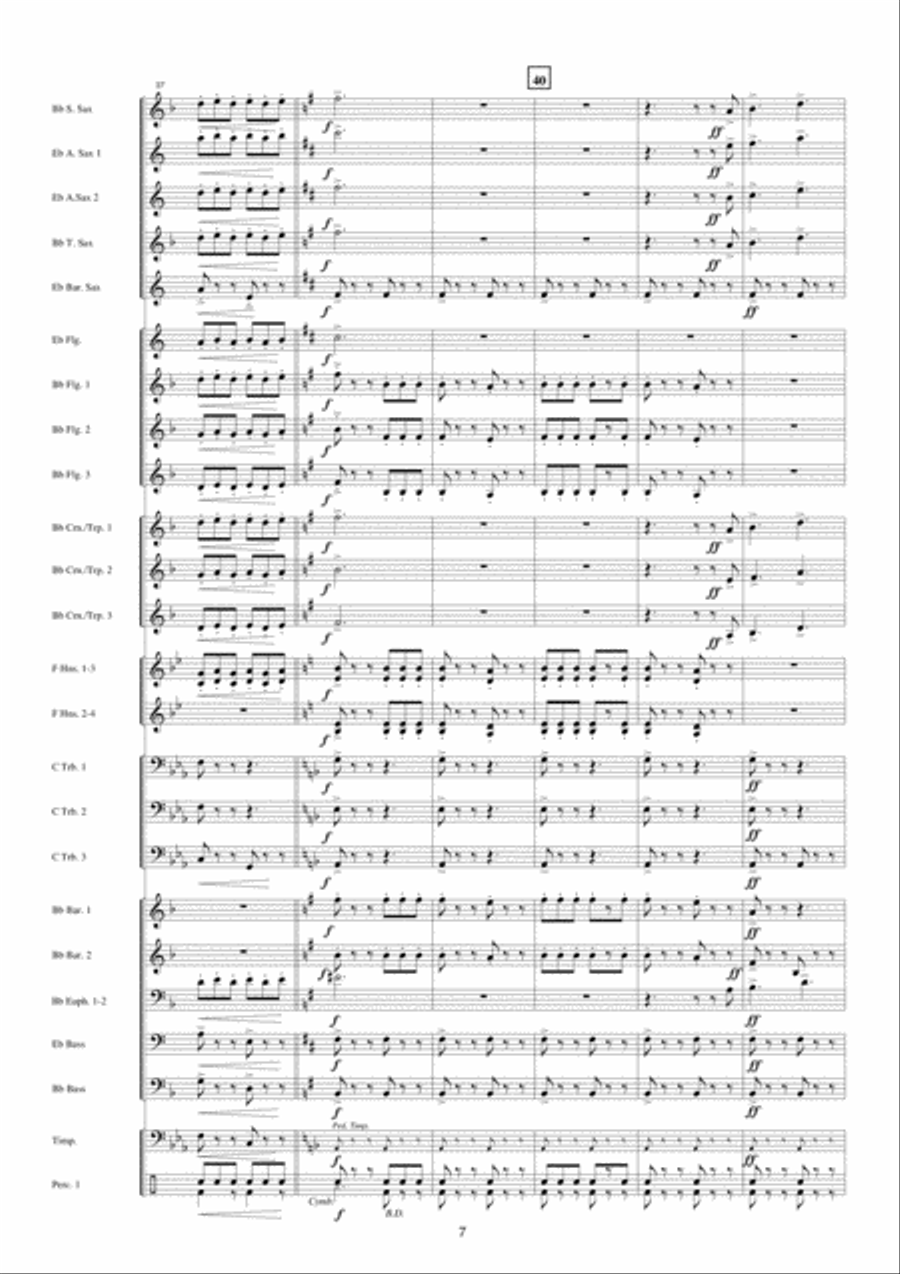Hail Nero - Triumphal March (From Quo Vadis) Fanfare Band scores gallery preview page 8
