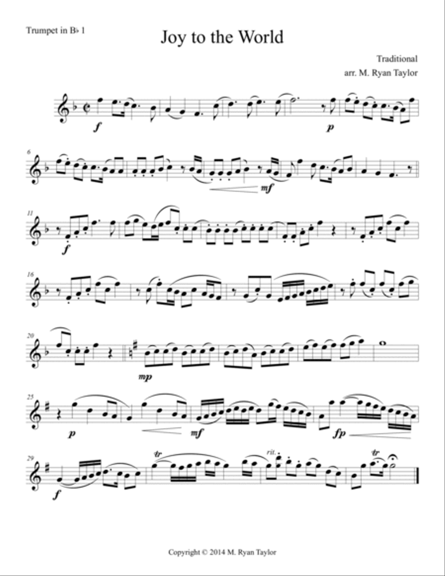 Joy to the World : Brass Octet (3, 2, 2, 1) Brass Ensemble scores gallery preview page 5