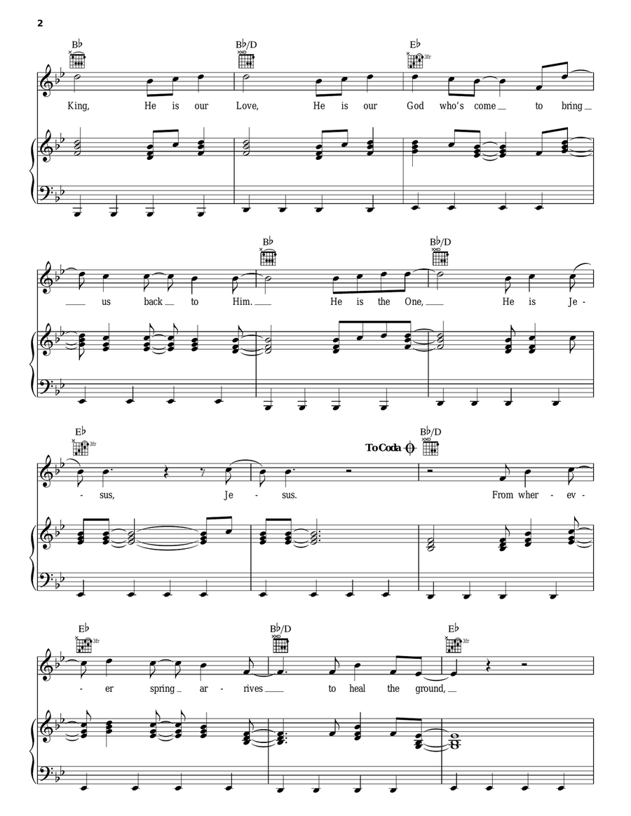 Here Is Our King Piano, Vocal, Guitar scores gallery preview page 2