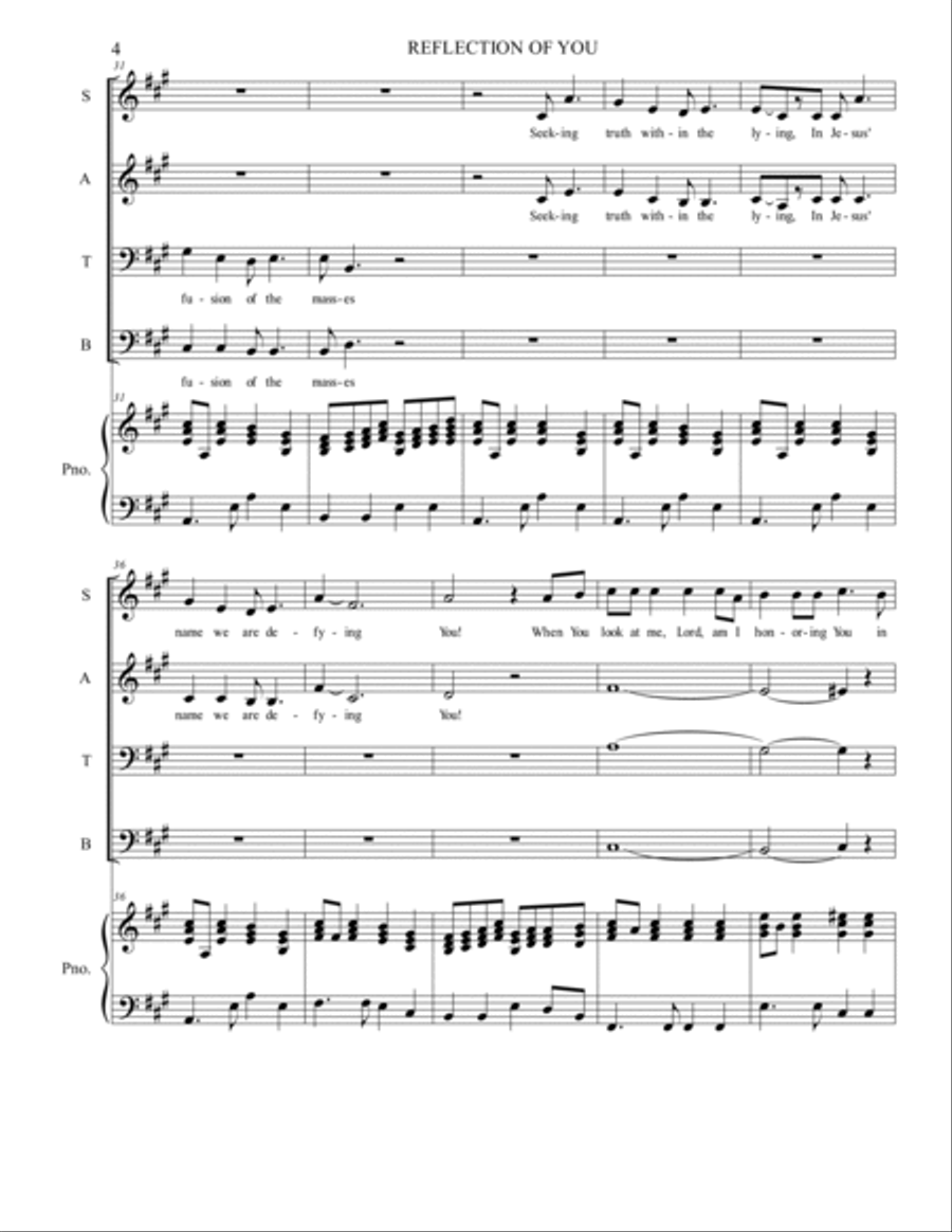 Reflection of You 4-Part scores gallery preview page 4