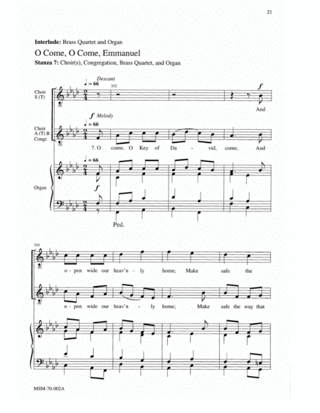 The Great O Antiphons of Advent O Come, O Come, Emmanuel (Choral Score)