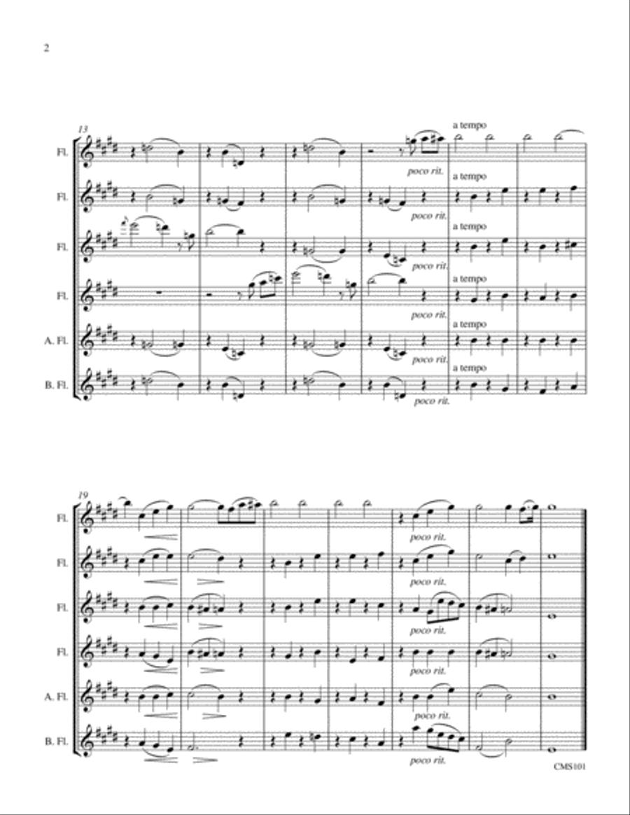 Two Consolations Flute Quartet scores gallery preview page 4