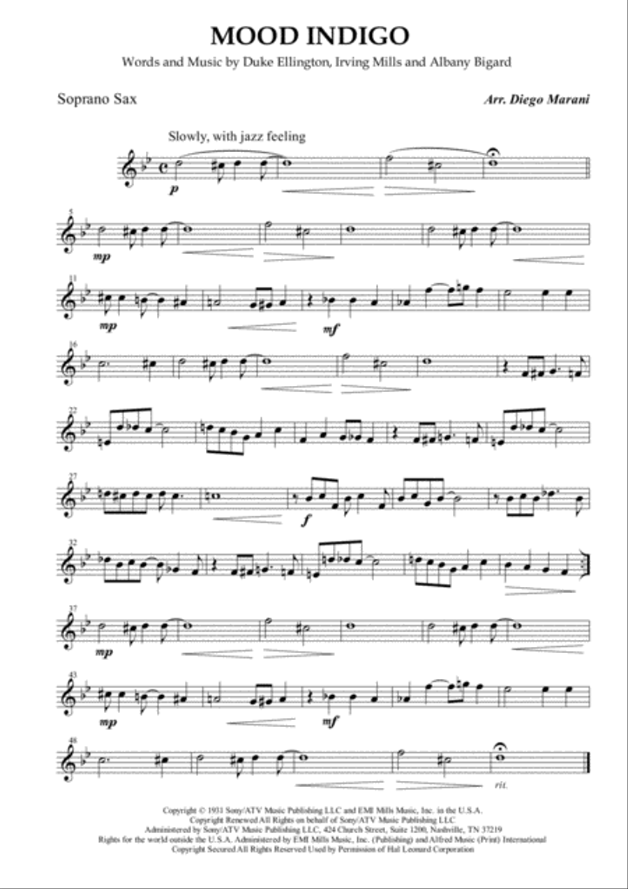 Mood Indigo Woodwind Quartet scores gallery preview page 1
