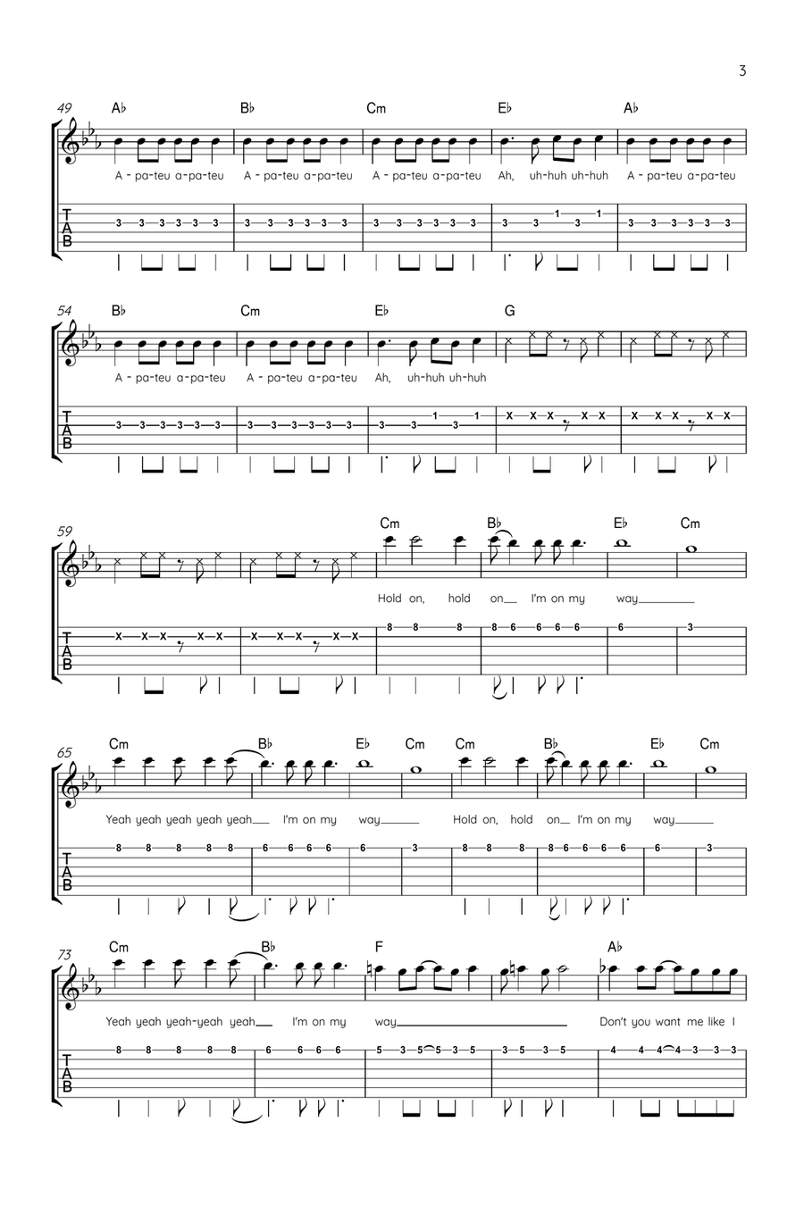 Apt. Apt. Acoustic Guitar scores gallery preview page 3