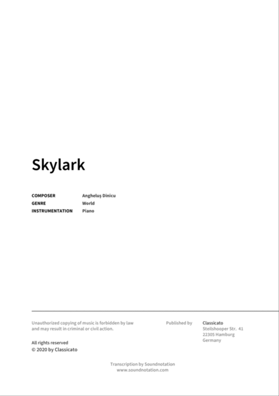 Skylark Piano Solo scores gallery preview page 2