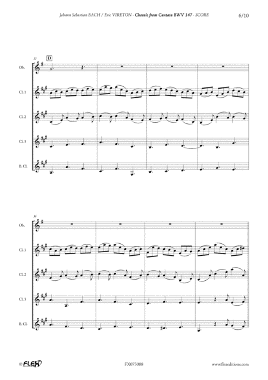 Chorale from Cantata BVW 147 Set of Parts scores gallery preview page 6