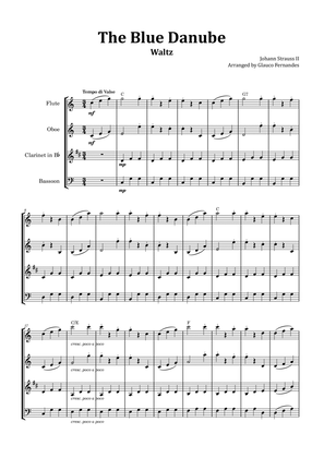 The Blue Danube - Woodwind Quartet with Chord Notations