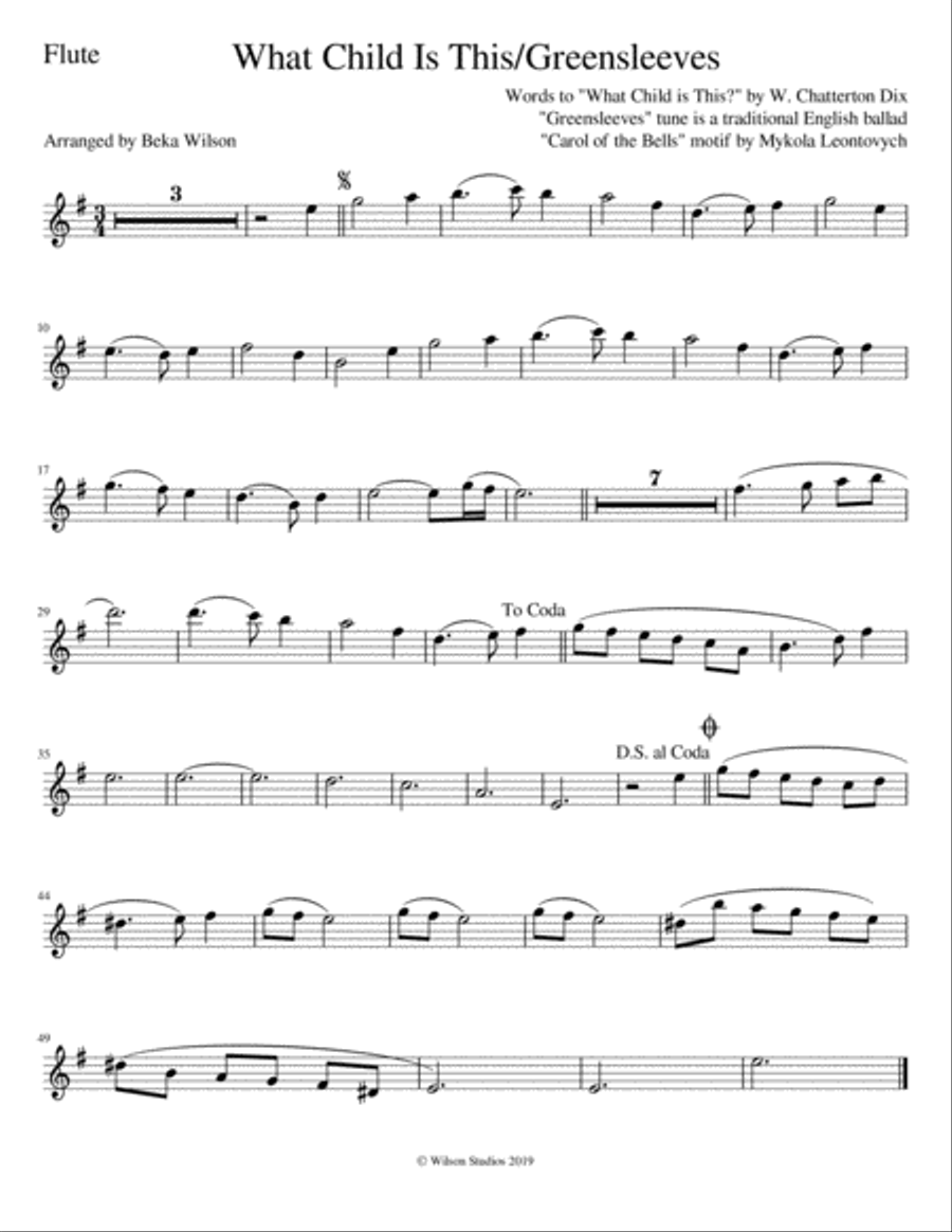 What Child is This?/Greensleeves Small Ensemble scores gallery preview page 3