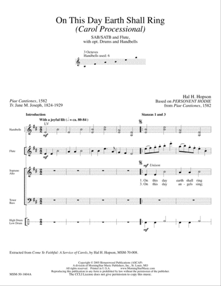 On This Day Earth Shall Ring (Full Score and Instrumental Parts) Choir scores gallery preview page 2
