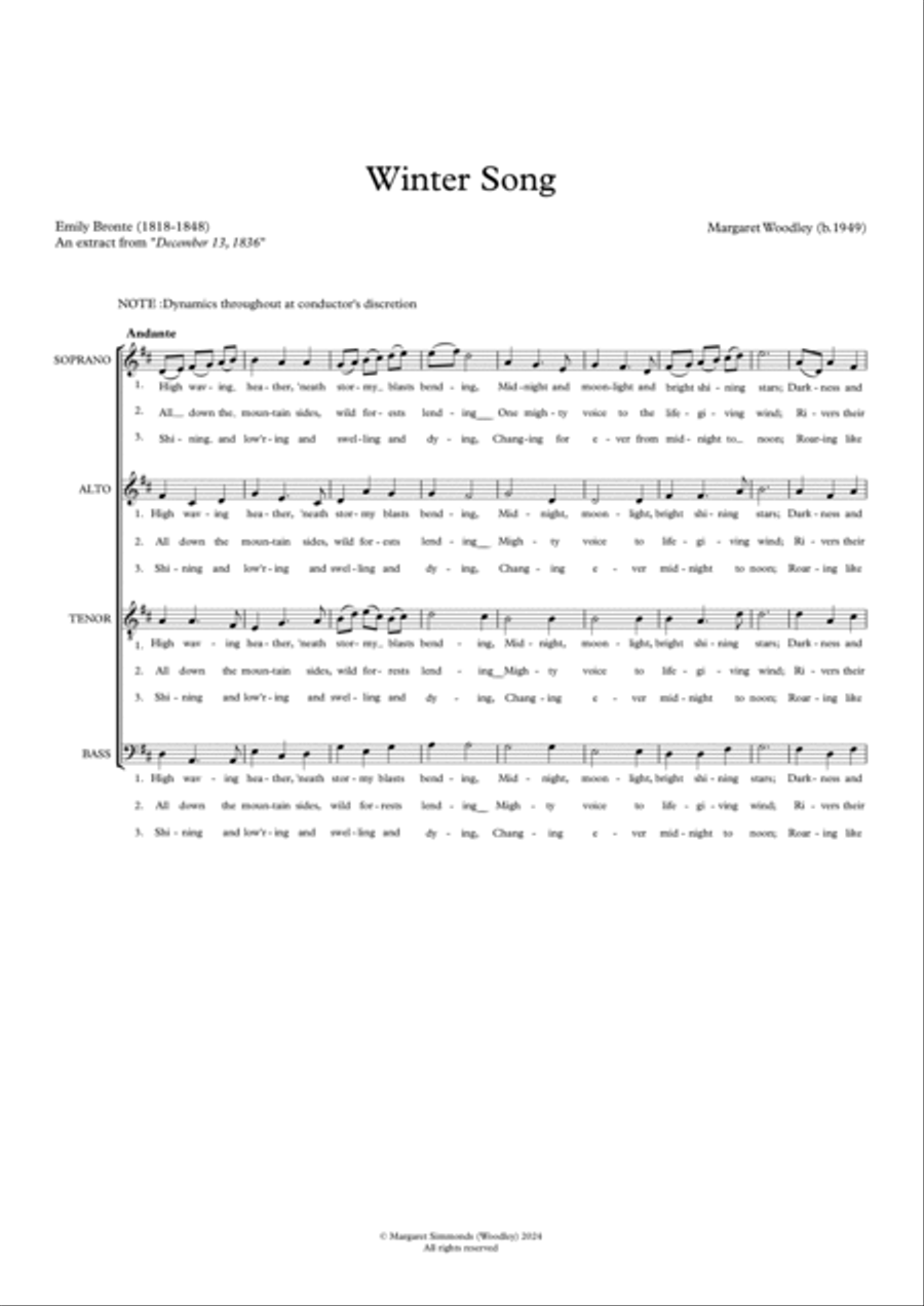 Winter Song Winter Song 4-Part scores gallery preview page 2
