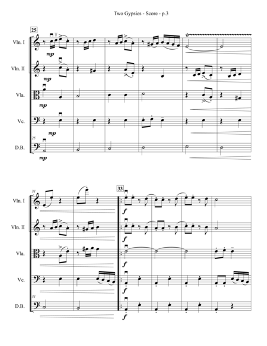 Two Gypsies - String Quartet/Ensemble String Quartet scores gallery preview page 4
