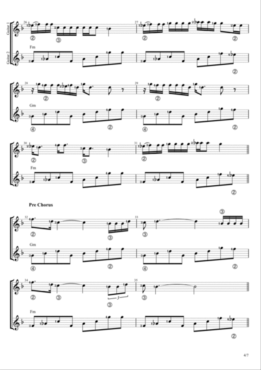 Tomboy Guitar Solo scores gallery preview page 4
