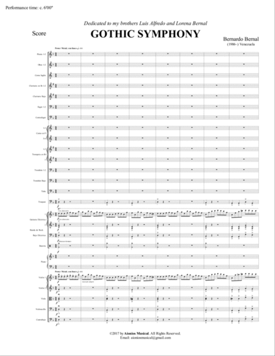 Gothic Symphony - Rock Band and Symphonic Orchestra (Score only) Full Orchestra scores gallery preview page 3