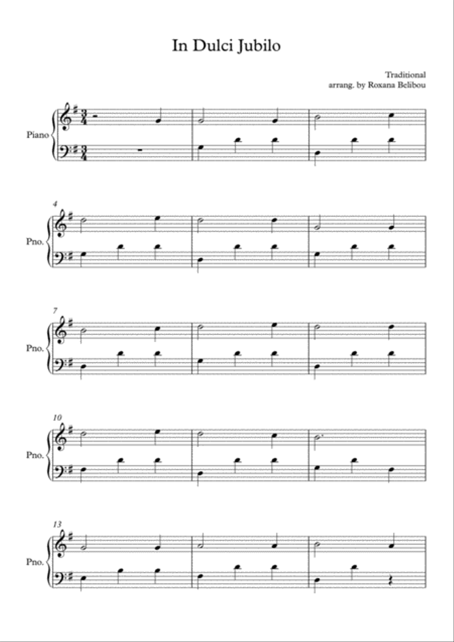 In Dulci Jubilo In Dulci Jubilo Piano Solo scores gallery preview page 1