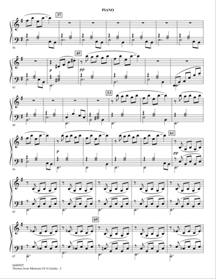 Themes from Memoirs of a Geisha - Piano Piano scores gallery preview page 2