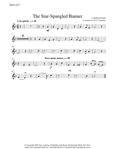 The Star Spangled Banner for brass quintet image number null