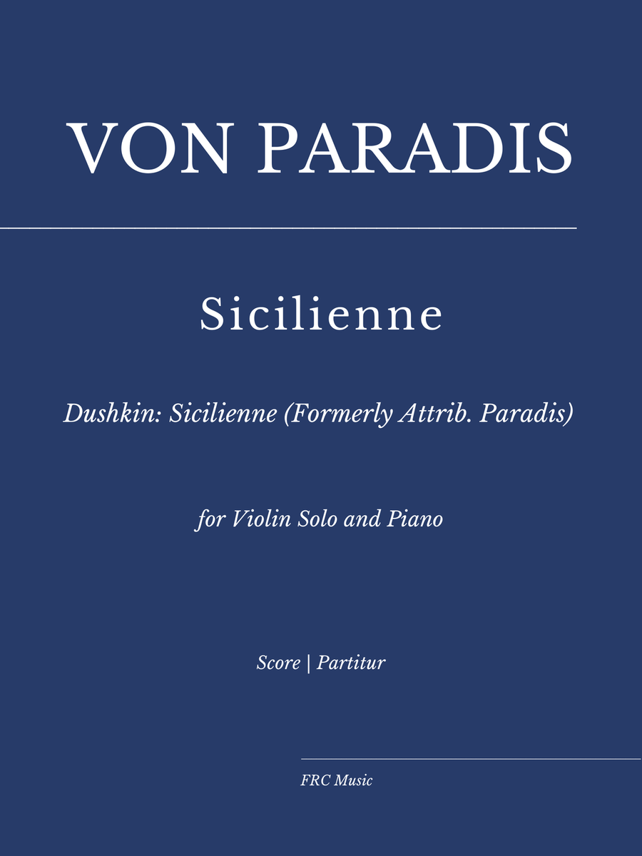 Dushkin - Von Paradis: Sicilienne (as played by Ivry Gitlis & Khatia Buniatishvili) Violin Solo scores gallery preview page 1