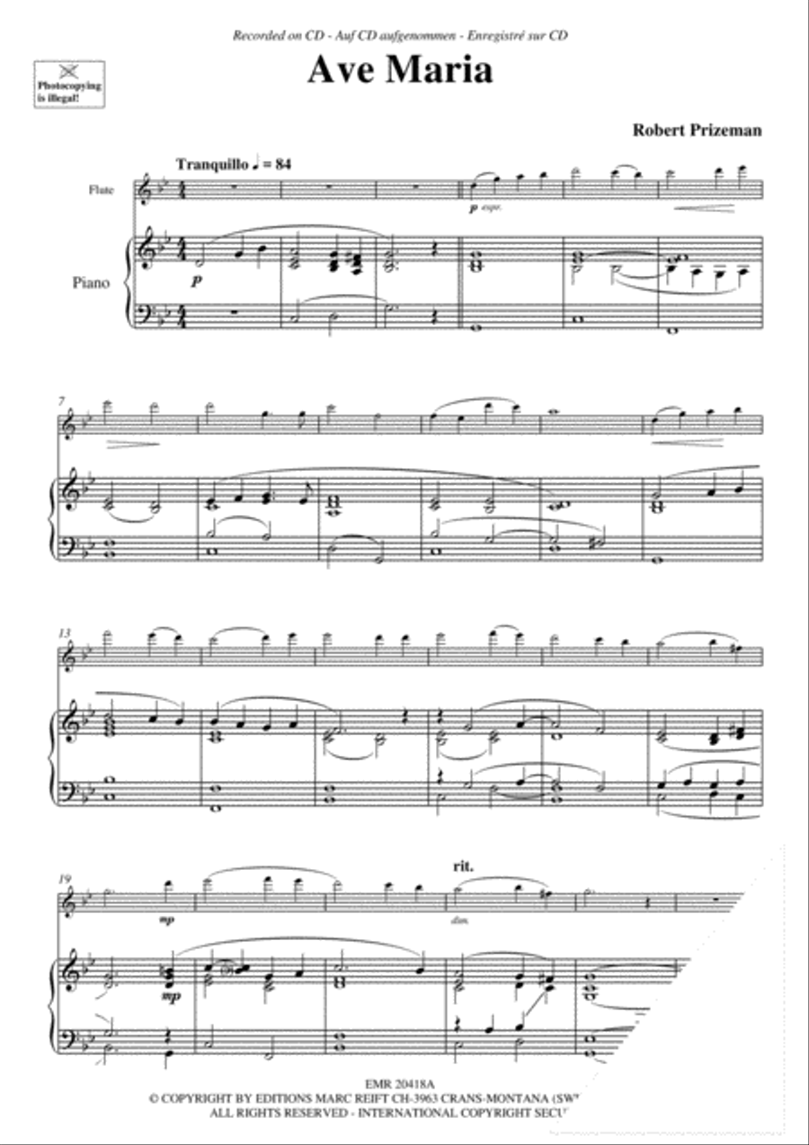 Ave Maria Flute Solo scores gallery preview page 3