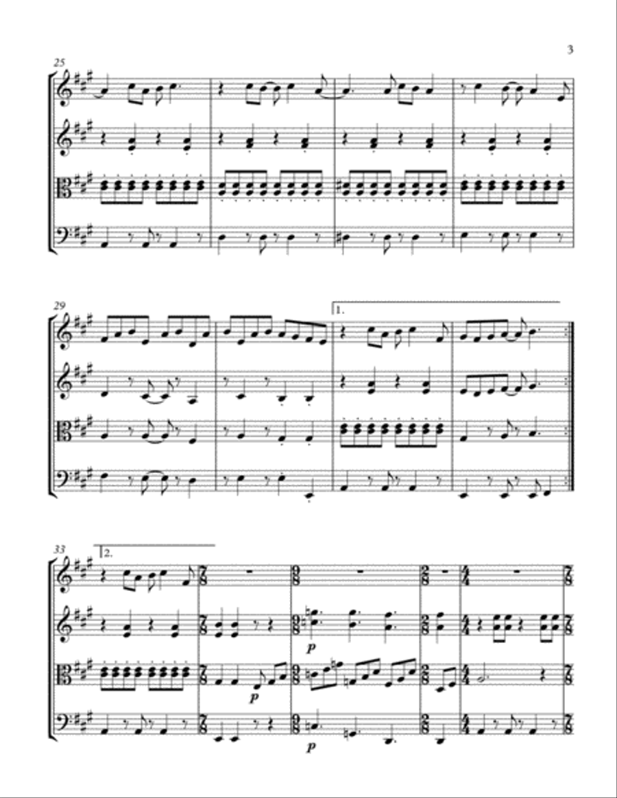 Here Comes The Sun String Quartet scores gallery preview page 3