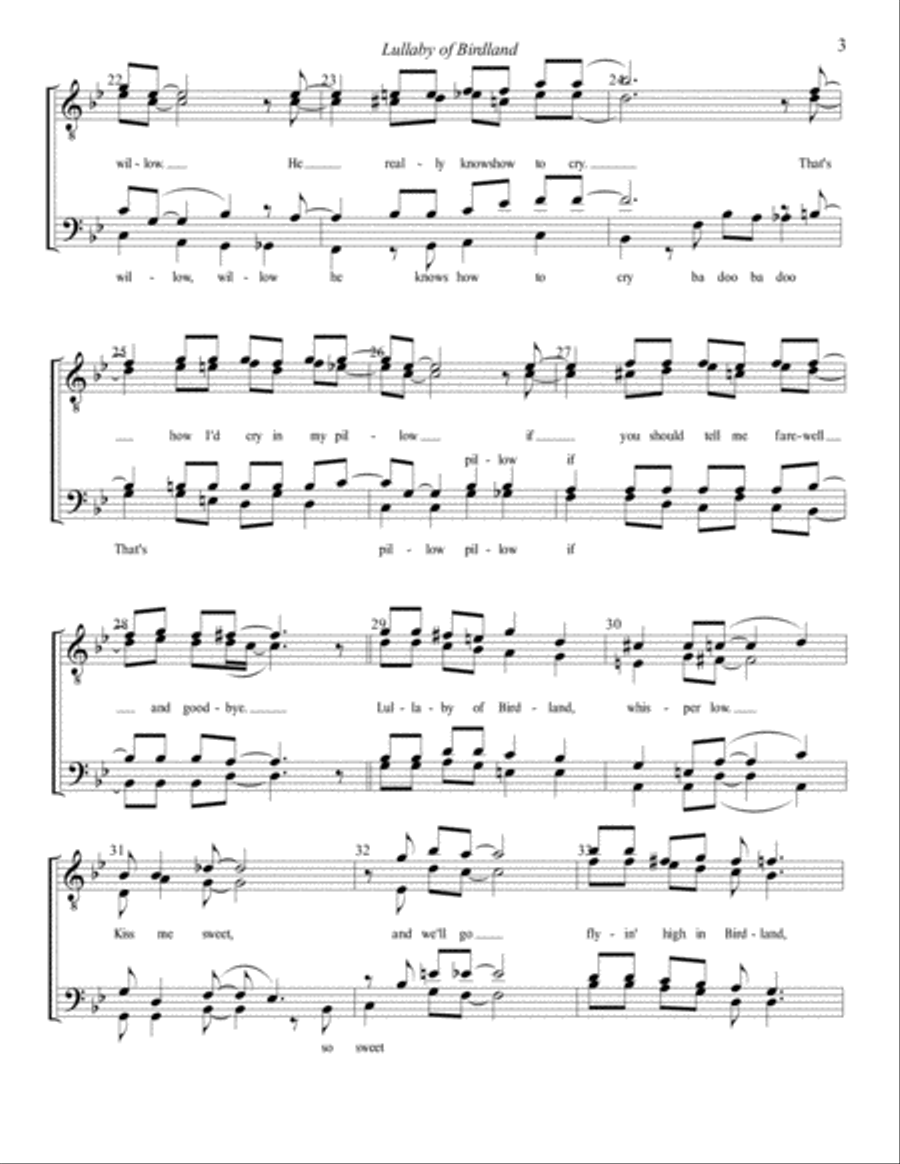 Lullaby Of Birdland Lullaby Of Birdland TTBB scores gallery preview page 3