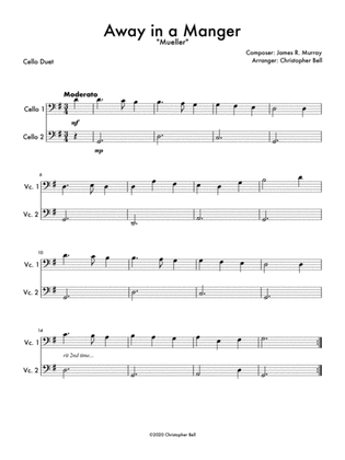 Away In A Manger (Mueller) - Cello Duet