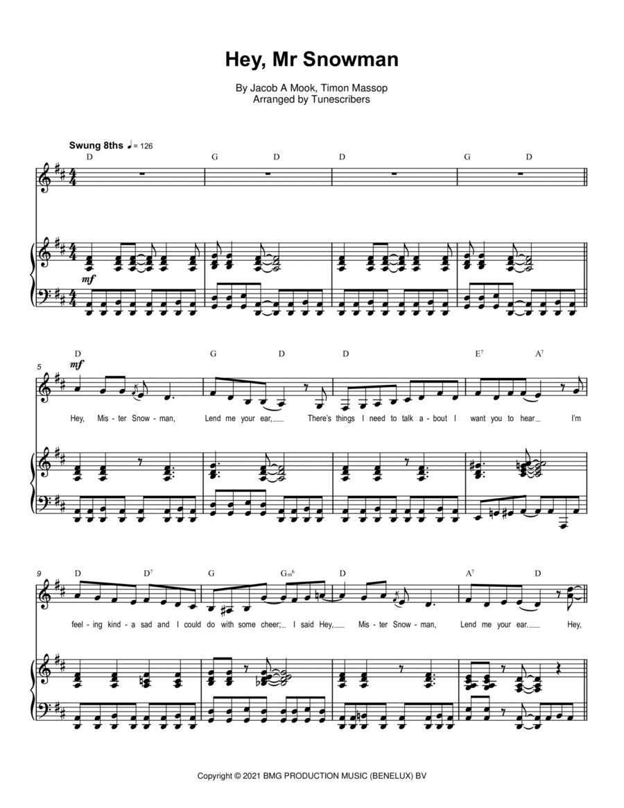Hey Mr Snowman Voice scores gallery preview page 1