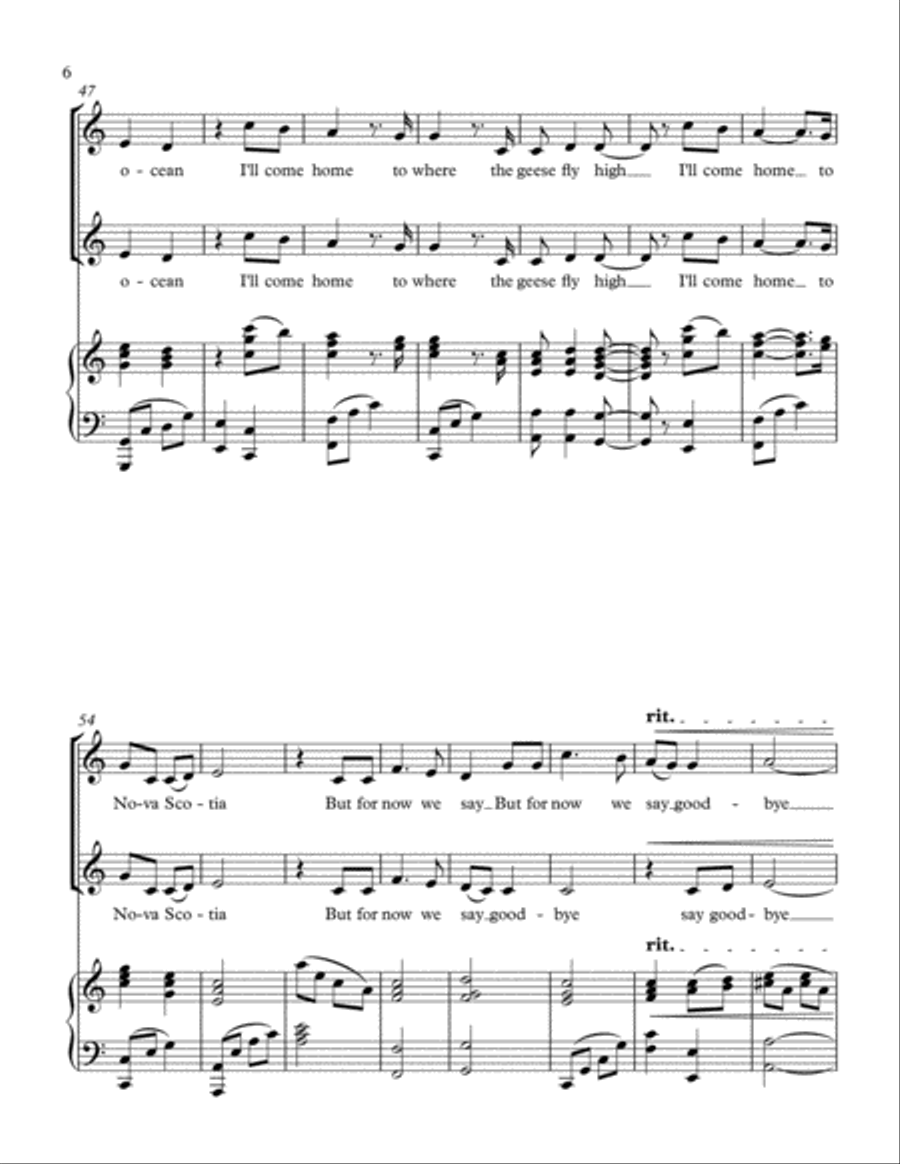 Come Home to Nova Scotia (SA Choir and Piano) SA scores gallery preview page 6