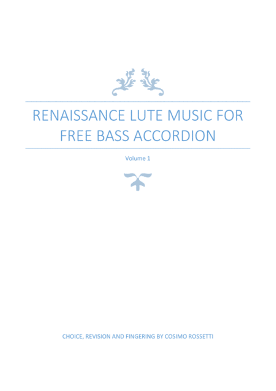 RENAISSANCE LUTE MUSIC FOR FREE BASS ACCORDION