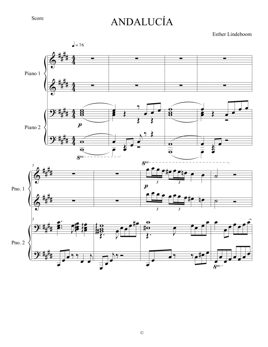 Andalucía Piano scores gallery preview page 1