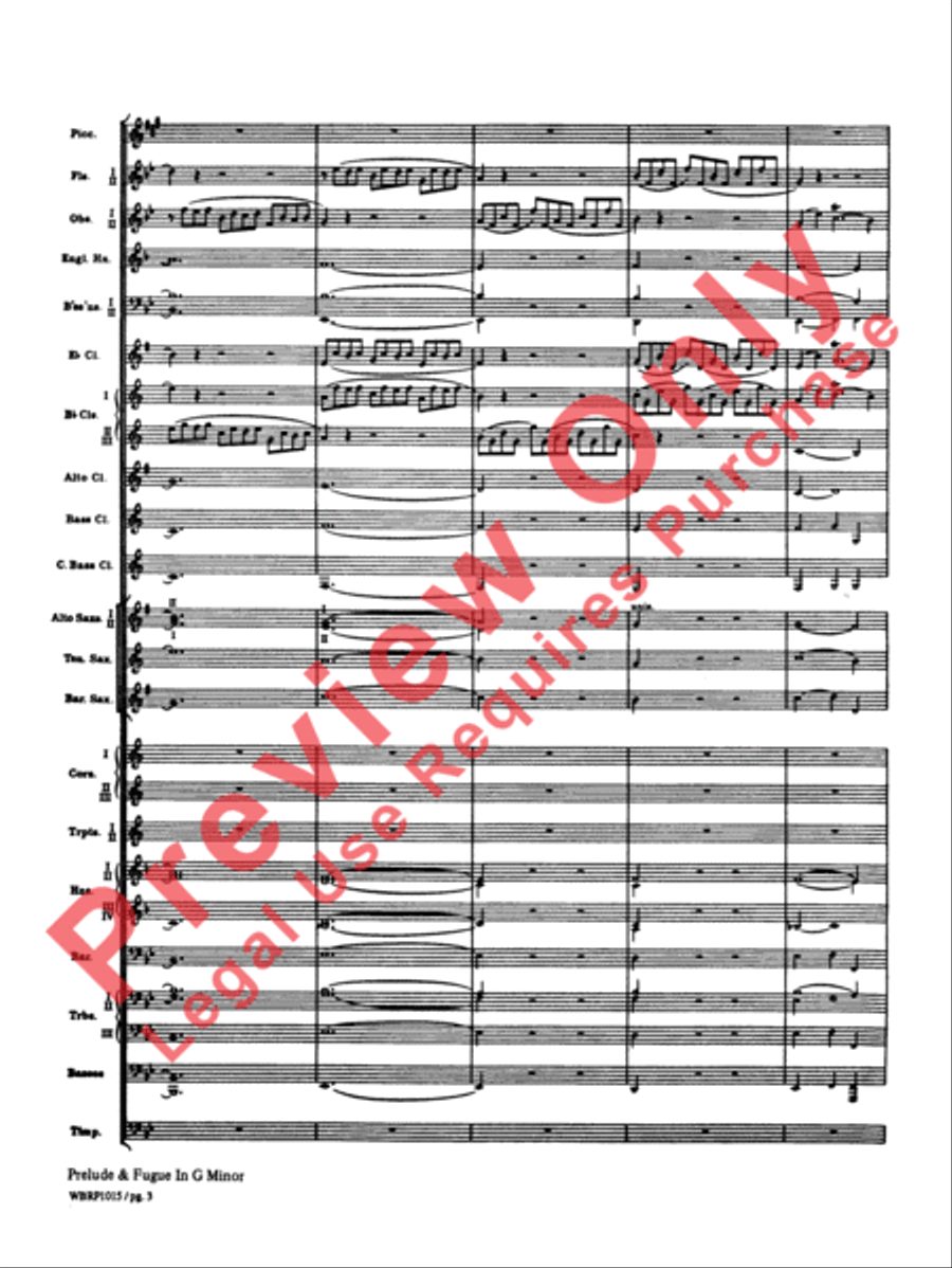 Prelude and Fugue in G Minor Concert Band scores gallery preview page 6