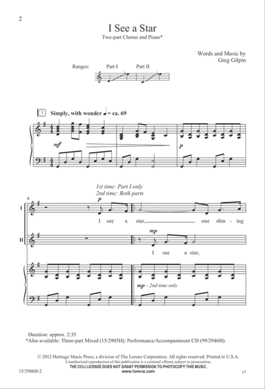 I See a Star 2-Part scores gallery preview page 3