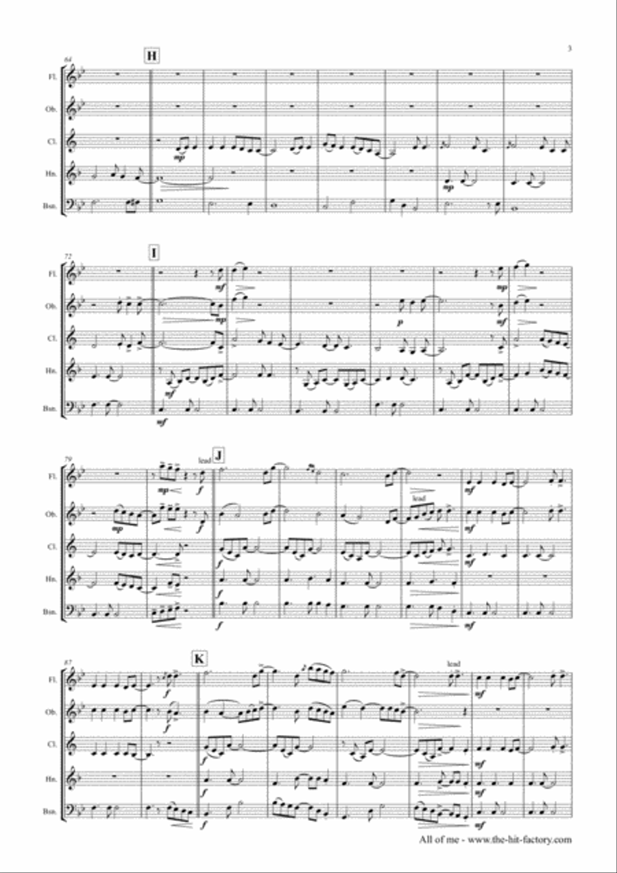 All Of Me Woodwind Quintet scores gallery preview page 3