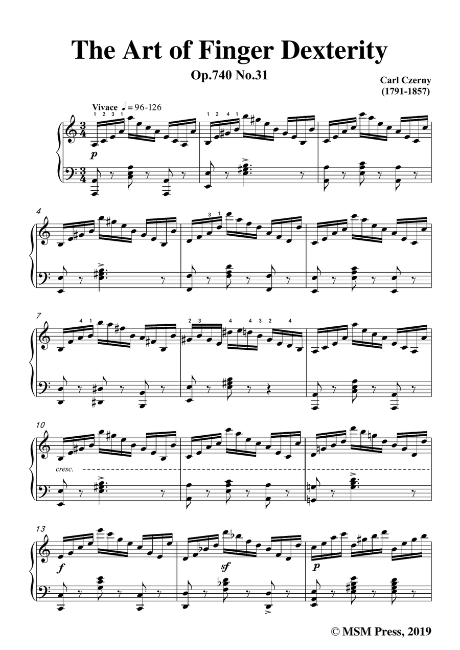 Czerny-The Art of Finger Dexterity,Op.740 No.31,for Piano Piano Solo scores gallery preview page 3
