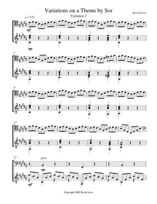 Variations on a Theme by Sor (Cello and Guitar) - Var. 2