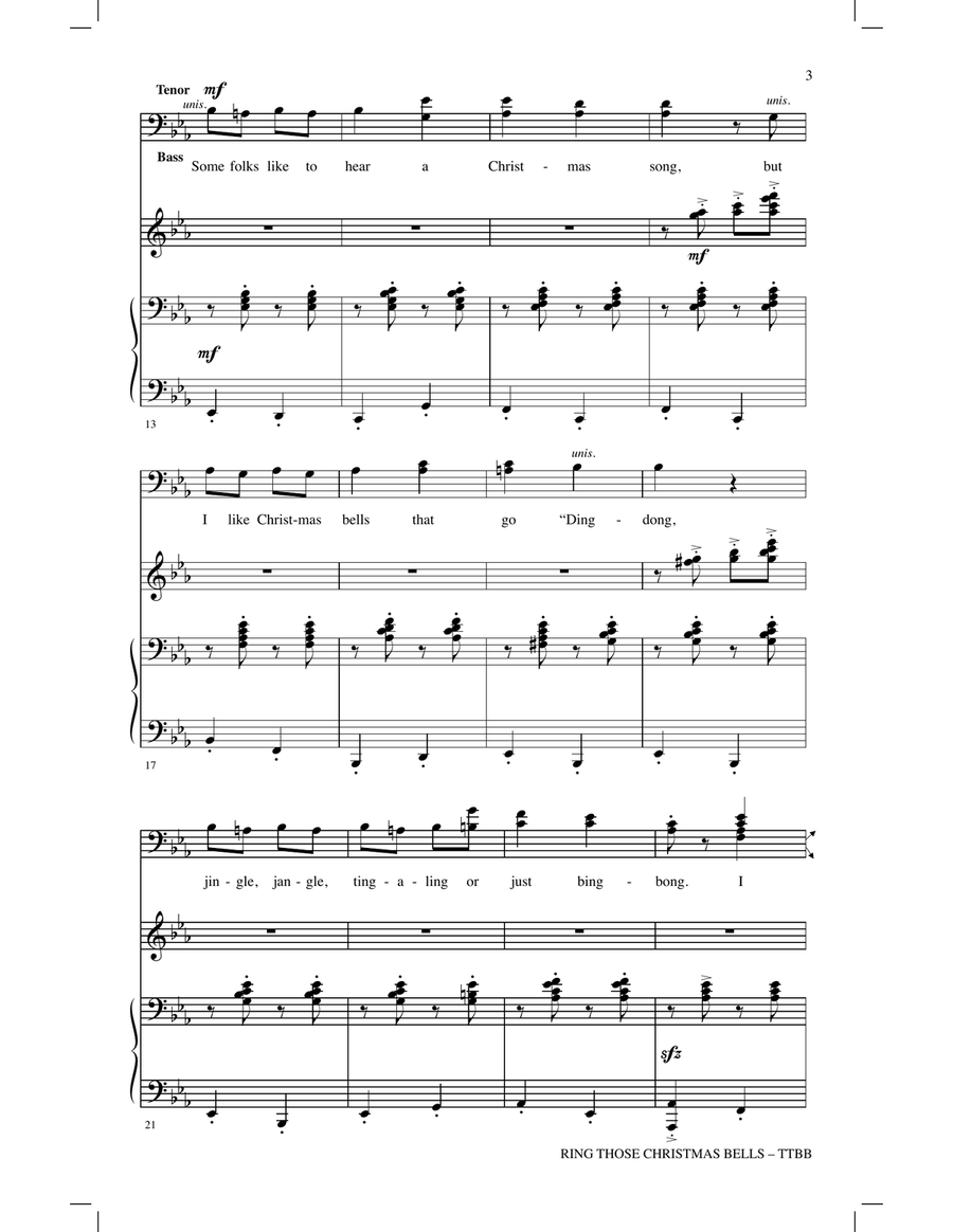Ring Those Christmas Bells TTBB scores gallery preview page 2