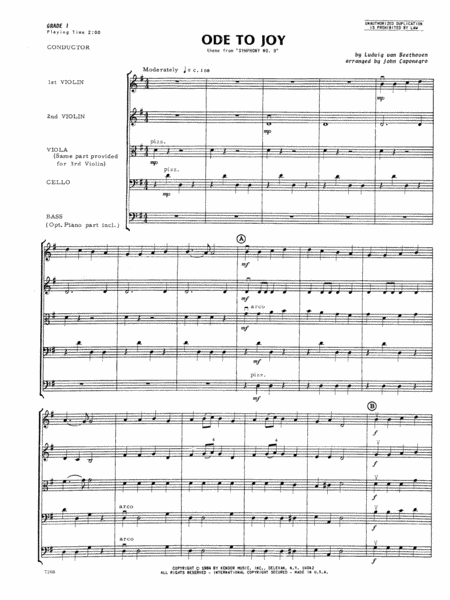 Ode To Joy - Full Score
