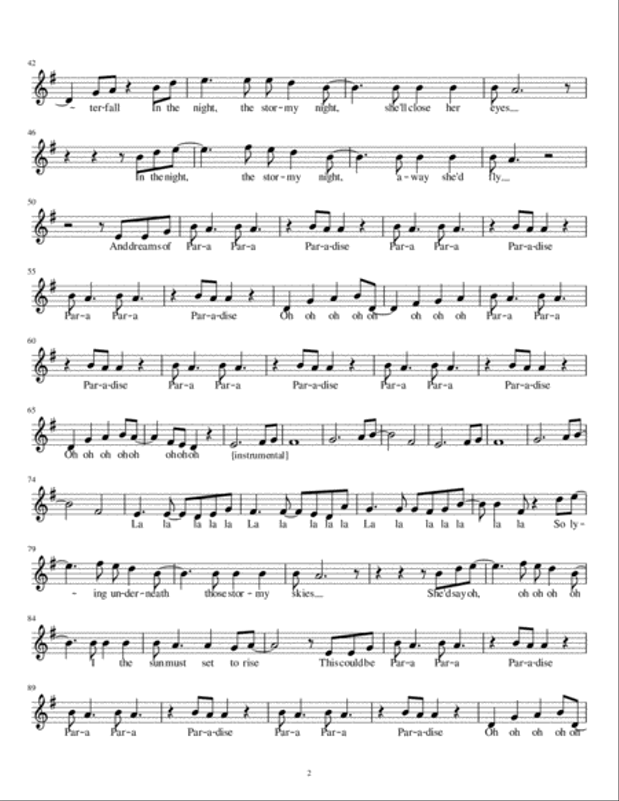 Paradise Trumpet Solo scores gallery preview page 2