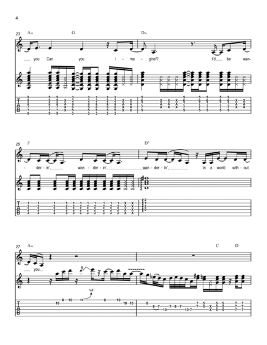 In A World Without You Electric Guitar scores gallery preview page 4