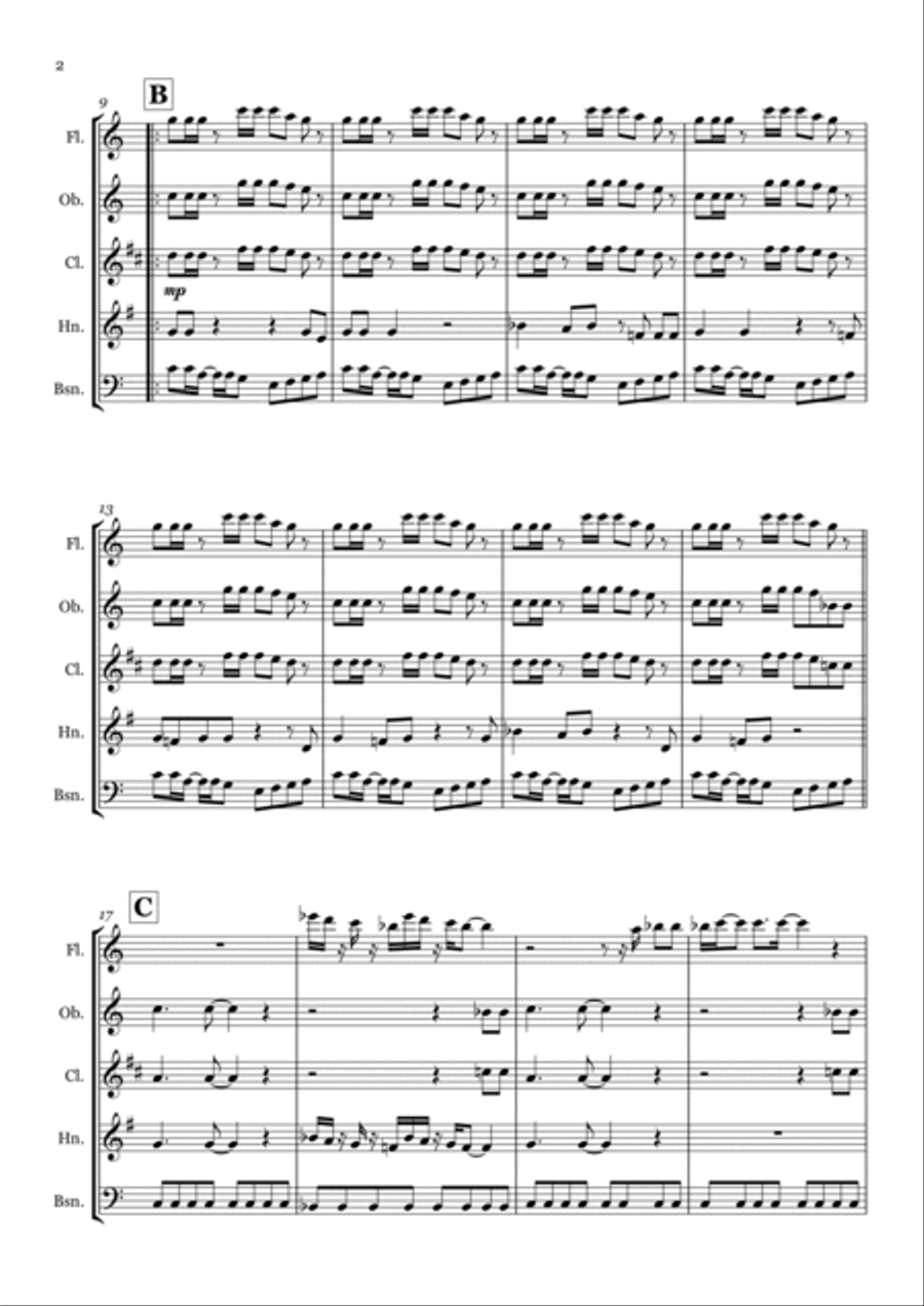 Soul Man Soul Man Woodwind Quintet scores gallery preview page 2