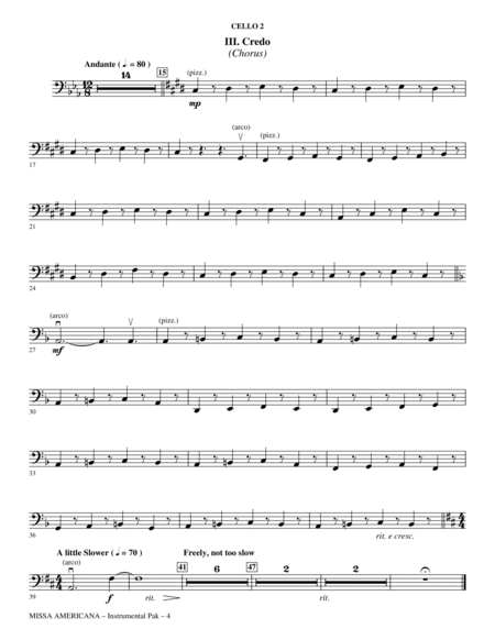 Missa Americana - Cello 2